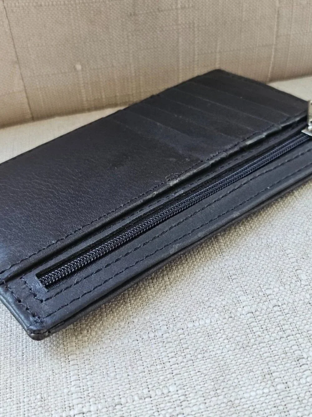 Leather Long Wallet Unisex Card Holder Blak Genuine Leather Handmade Clutch